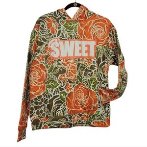 NWT Sweet Enemy Rose Hoodie In  Orange and Green